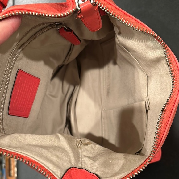 Coach red coral leather Shoulder and crossbody Bag - Picture 10 of 16